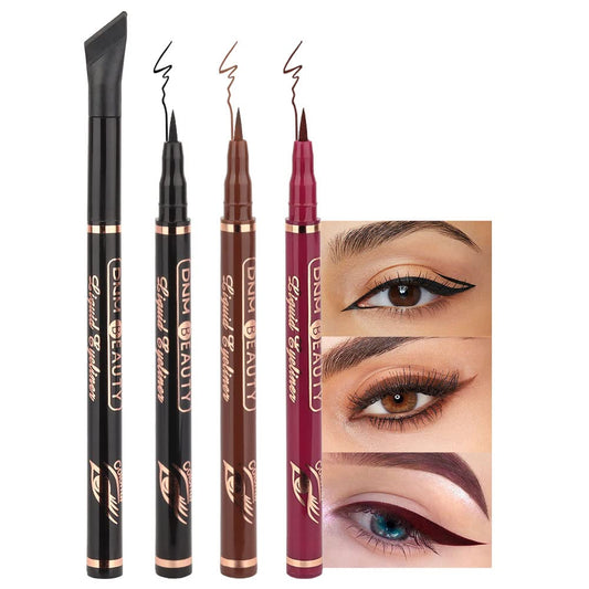 3Pcs Black Brown Dark Brown Liquid Wing Eyeliner Stamp Eye Pencil Makeup Sets Waterproof Color Eye Liners Stamps Stencils delineador de ojos contra el agua delineadores de colores para ojos