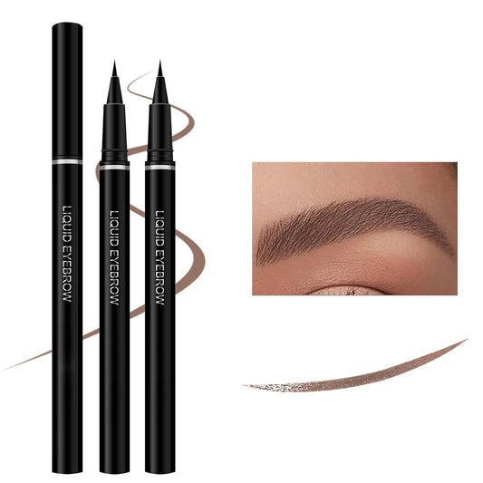 2Pcs Ultra-Fine Waterproof Eyeliner Liquid Eyebrow Pencil Long-Lasting Smudge-Proof Quick Drying Eye Liner