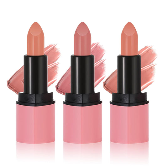 AWCCXMYM 3Pcs Matte Lipstick Nude Lip Stick Velvet Lip Stain Lightweight Long Lasting Waterproof Non-Stick Cup Not Fade Lip Gloss Set Makeup For Women
