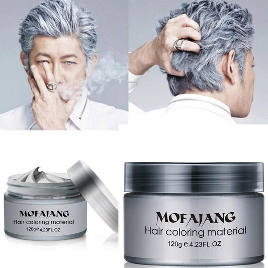 Temporary Silver Gray Hair Spray Color, Luxury Coloring Mud Grey Hair Dye Wax,Washable Treatment with All Day Hold. Non-Greasy Matte Hairstyle Ash for Party, Cosplay