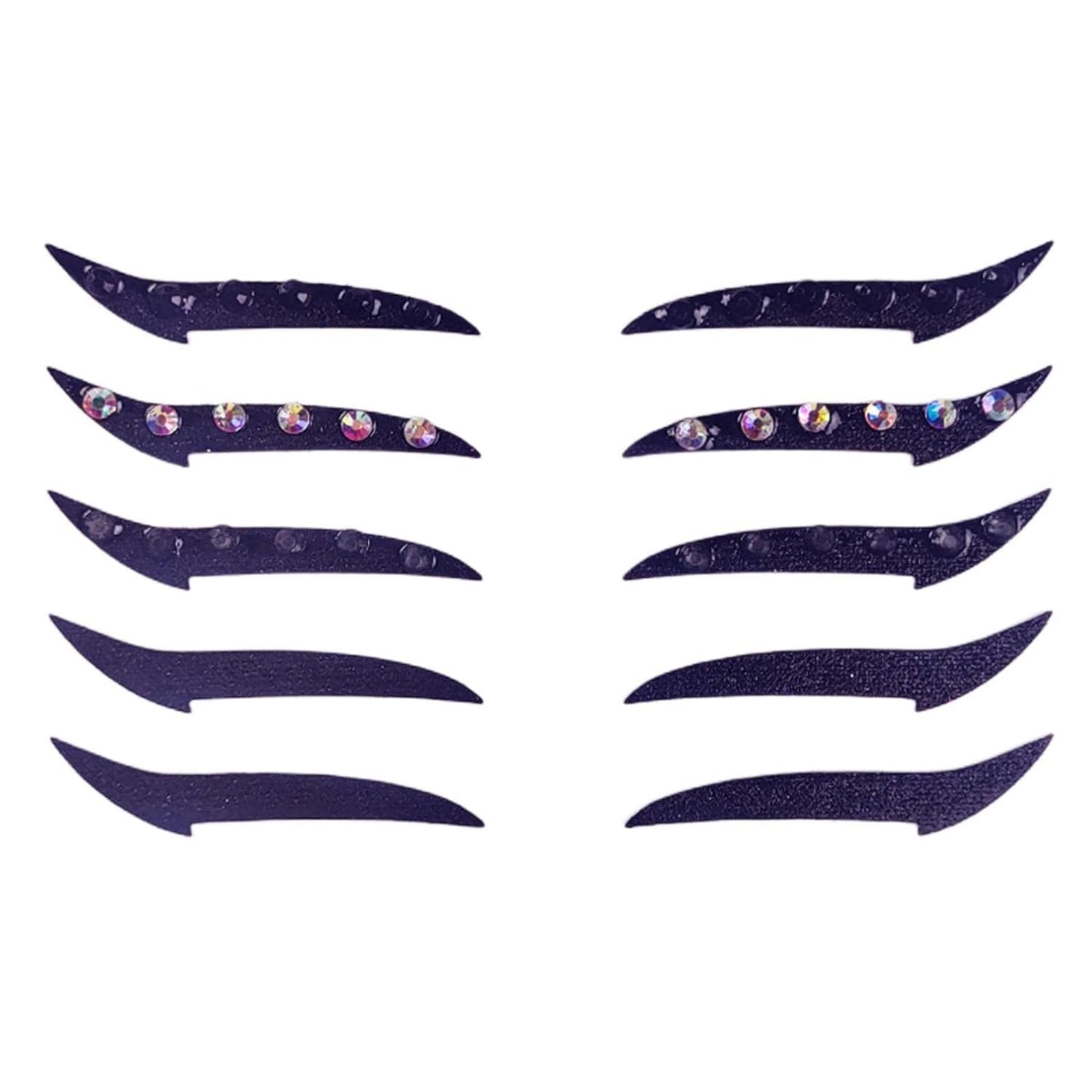 Reusable Eyeliner Stickers With Eyelashes, Glitter Self Adhesive False Eyelashes, Waterproof Eyeliner Sticker (5 Pairs Black Eyeliner-2)