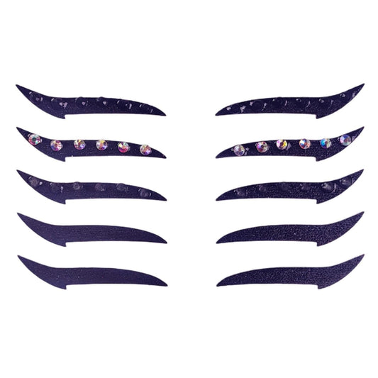 Reusable Eyeliner Stickers With Eyelashes, Glitter Self Adhesive False Eyelashes, Waterproof Eyeliner Sticker (5 Pairs Black Eyeliner-2)