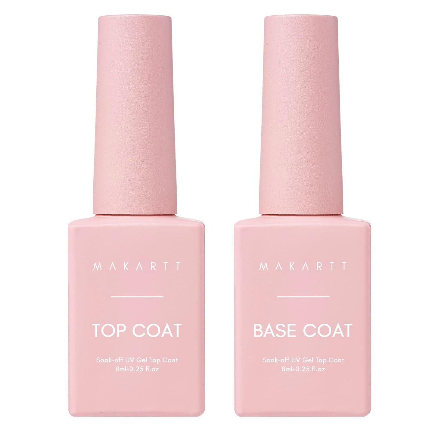 Makartt No Wipe Top Coat and Base Coat Kit, Clear Gloss Shiny Stain Resistant General Gel Top Coat Nail Polish UV and Primer for Acrylic Nails Dip Powder Gel Nail Polish Valentine's Day Gift