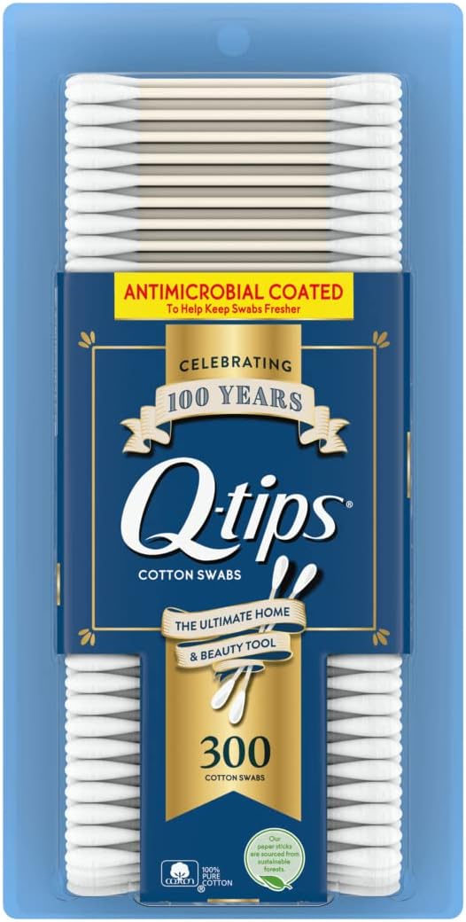 Q-tips Cotton Swabs, 300 Count (Pack of 2)