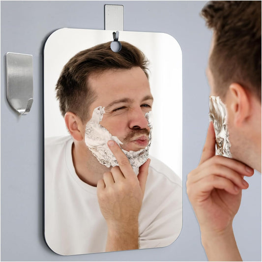 SAFEE MRROR Shower Mirror Fogless for Shaving Mirror, Fogless Mirror for Shower (Large 11"x8") Anti Fog Bathroom Shower Accessories,Makeup Travel Camping Mirrors,Shatterproof Hanging Small Handheld