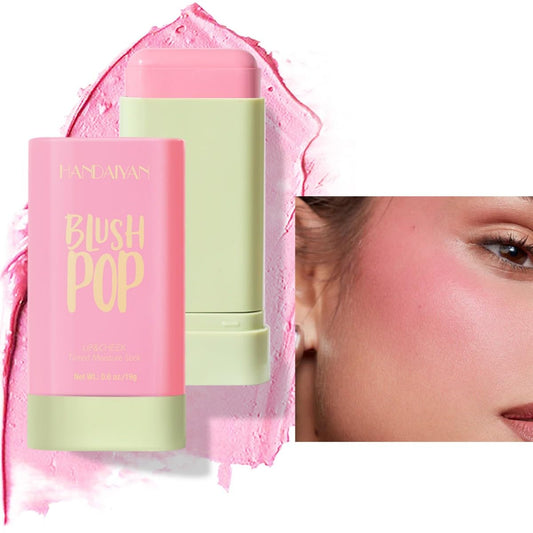 ONarisae Blush Stick Cream Makeup Solid Moisturizer Stick for Cheeks with Long Lasting Hydrating Formula Peach