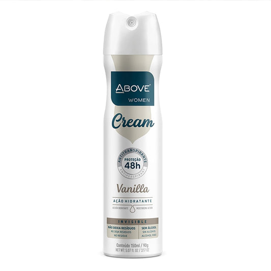 ABOVE 48 Hours Cream Antiperspirant Deodorant, Vanilla, 3.17 oz - Dry Spray Deodorant for Women - Antiperspirant Spray - No Stain - Cruelty-Free