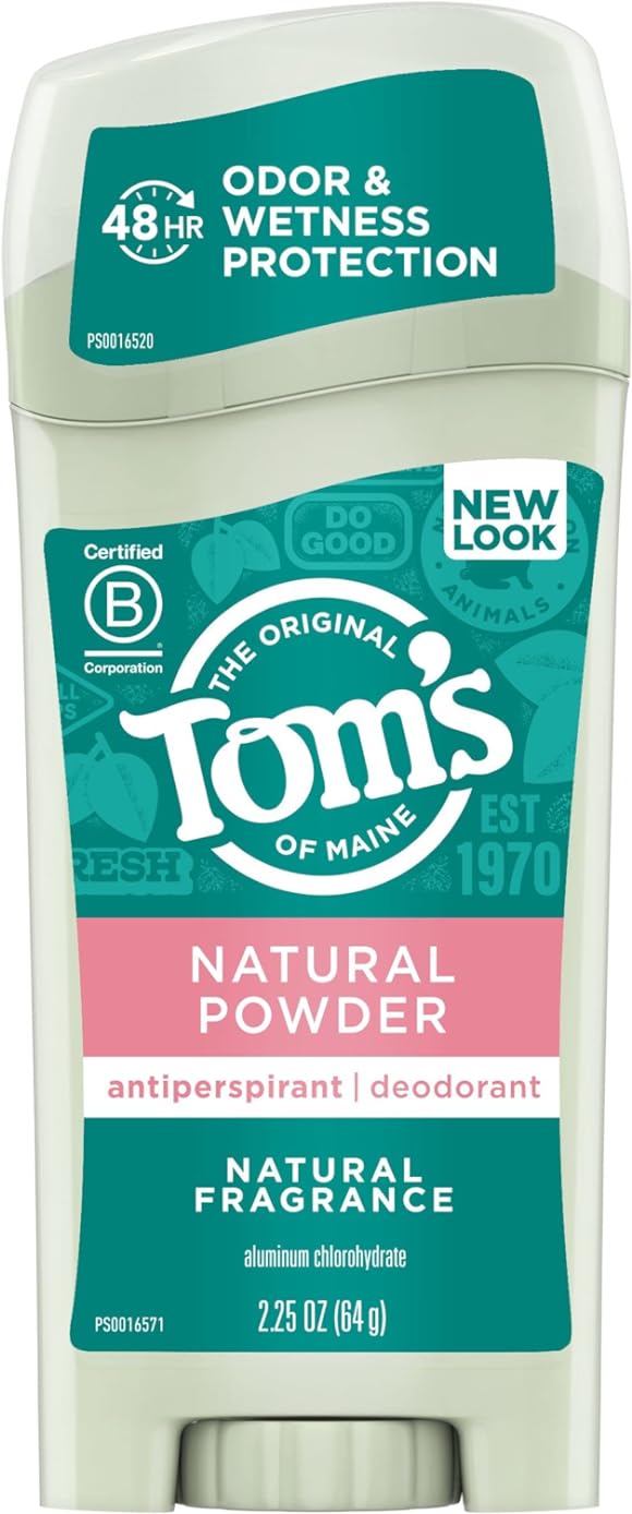 Tom's of Maine Antiperspirant Deodorant for Women, Natural Powder, 2.25 oz. (Packaging May Vary)