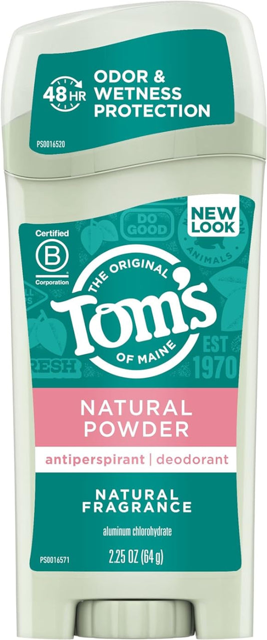 Tom's of Maine Antiperspirant Deodorant for Women, Natural Powder, 2.25 oz. (Packaging May Vary)