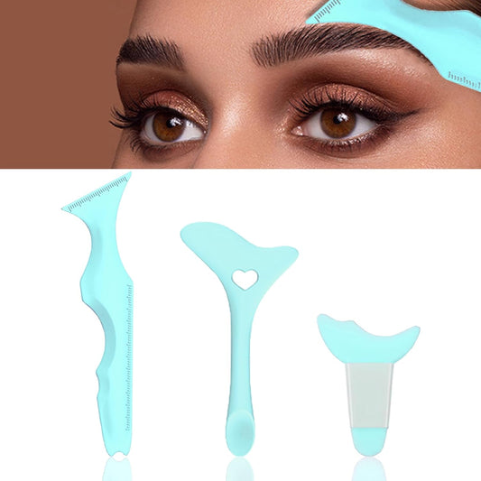 Eyeliner Stencils Silicone Eyeliner Tool Reusable Mascara Shield Guard Eyeshadow Applicator Wing Eyeliner Aid Stencil Eyelash Eyeliner Lipstick Multifunctional Eye Makeup Tool 3Pcs