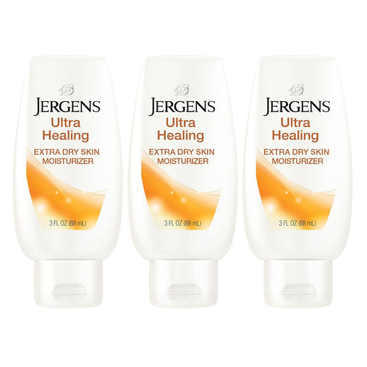 Jergens Ultra Healing Dry Skin Moisturizer, Body and Hand Lotion, for Long Lasting Skin Hydration, with HYDRALUCENCE blend, 3 Fl Oz (Pack of 3)