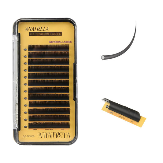 Anatrela Matte black Classic Volume 0.05mm single and mix individual premium false eyelashes extension Professional Supplies for Lash Techs(0.05C 8mm)