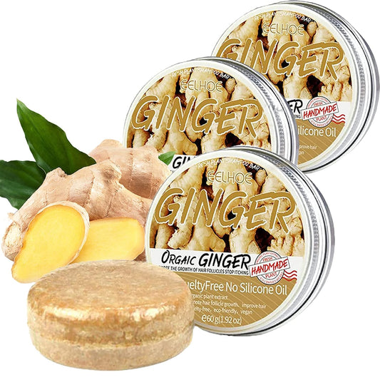 3 Pcs Ginger Shampoo Bar Soap, Ginger Shampoo Bar For Hair Growth, Natural Organic Ginger Hair Growth Shampoo Bar