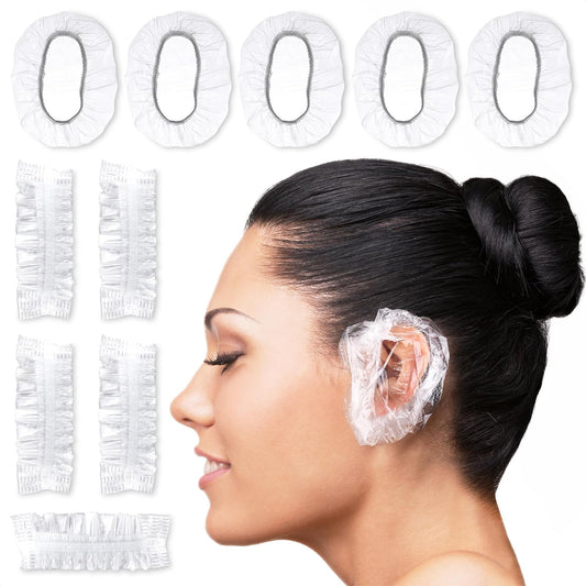 200 Disposable Ear Covers for Shower - Ear Protectors Waterproof Ear Covers for Swimming Ear Covers for Hair Dye - Bath Shower Cover Shower Care Ear Protection Disposable Shower Caps Bulk