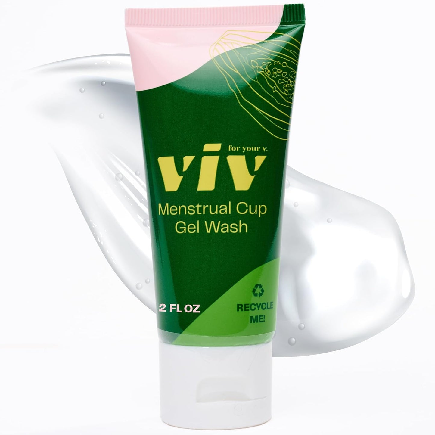 Viv for your V Menstrual Cup Gel Wash | Cleanser for Period Cups | Free of Toxins, Parabens, and Fragrances | Clean Formula for Silicone Menstrual Cups | 2 fl. oz.