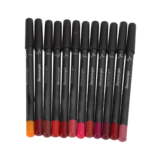 FILFEEL 12Pcs Lip Liner Contour Pencil Waterproof Smudge Matte Lipstick Makeup Tool Set, Matte Lipstick Pencil