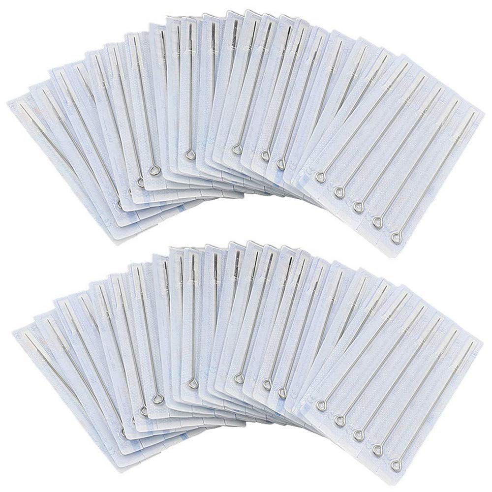Tattoo Needles Set - Autdor 50PCS Mixed Tattoo Needles 3RL,5RL,7RL,9RL,3RS,5RS,7RS,9RS,5M1,7M1 Disposable Sterile Tattoo Gun Needles Assorted Liners,Shaders and Magnum (Mixed-RL/RS/M1-50pcs)