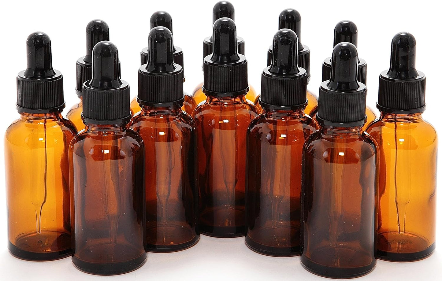 Vivaplex 12, Amber, 1 oz Glass Bottles, with Glass Eye Droppers