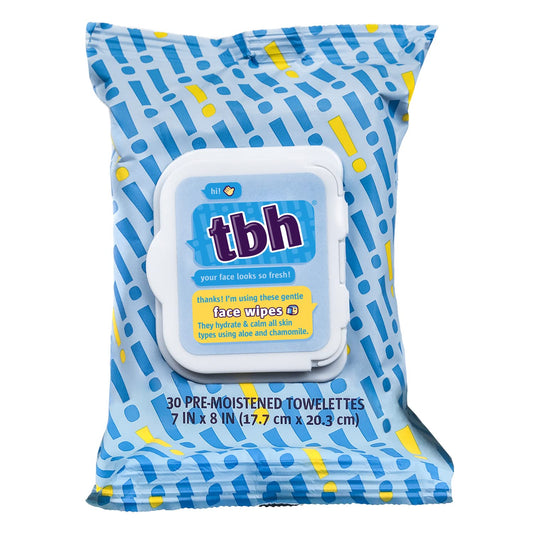 TBH Kids Gentle Face Wipes- - Daily Cleansing and Hydrating Face Wipes - Sulfate, Paraben Free - 30 Pack