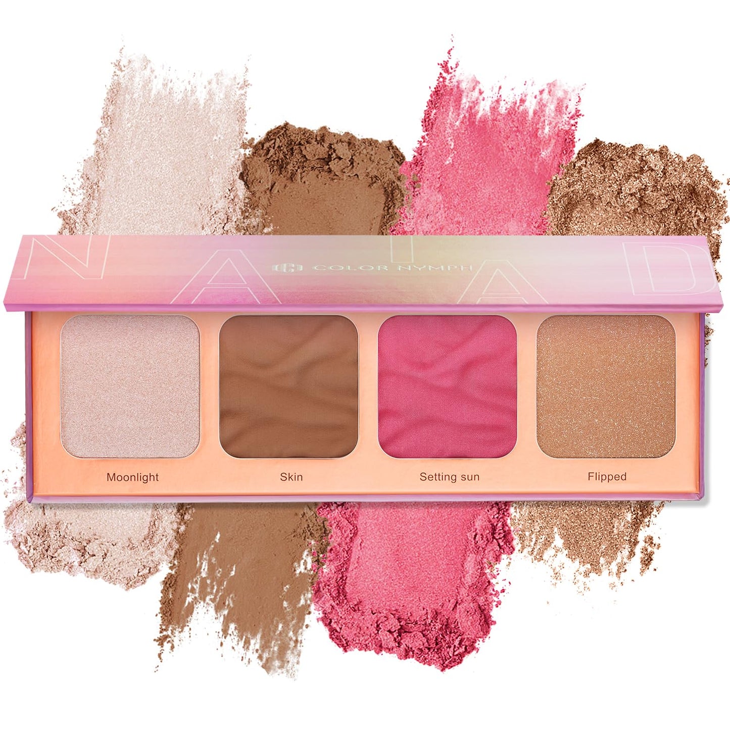 Color Nymph Contour Palette Eyeshadow Makeup Kit for Beginners Teens Makeup Powder Set Included Highlighter, Blush, Bronzing Powder, Contour Powder with Large Mirror Cruelty Free And Hypoallerg
