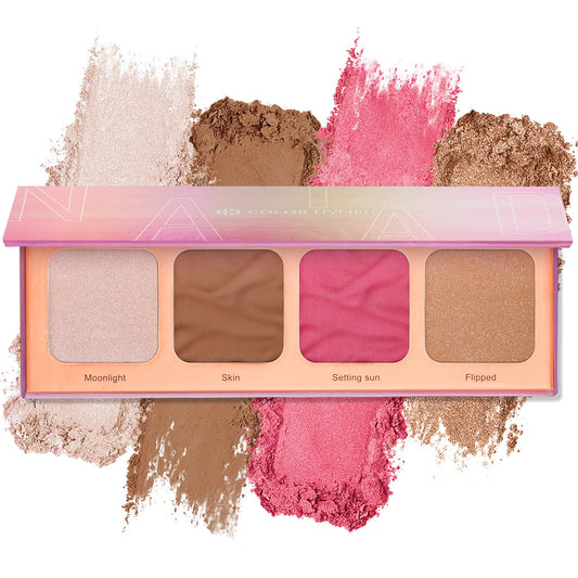 Color Nymph Contour Palette Eyeshadow Makeup Kit for Beginners Teens Makeup Powder Set Included Highlighter, Blush, Bronzing Powder, Contour Powder with Large Mirror Cruelty Free And Hypoallerg