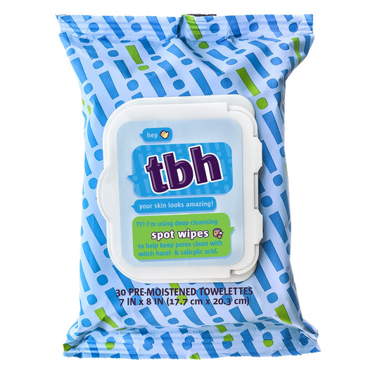 TBH Kids Spot Wash Wipes - Cleansing Face Wipes - Acne Prevention - Sulfate, Paraben Free - 30 Pack.