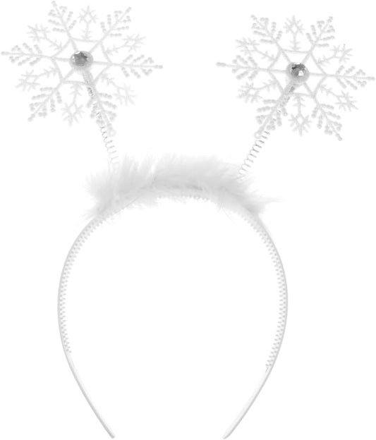 KESYOO Christmas Glitter Snowflake Head Boppers Headband Snowflake Hair Hoops Headdress for Girls Christmas Performance Party Costume Hair Acccessory