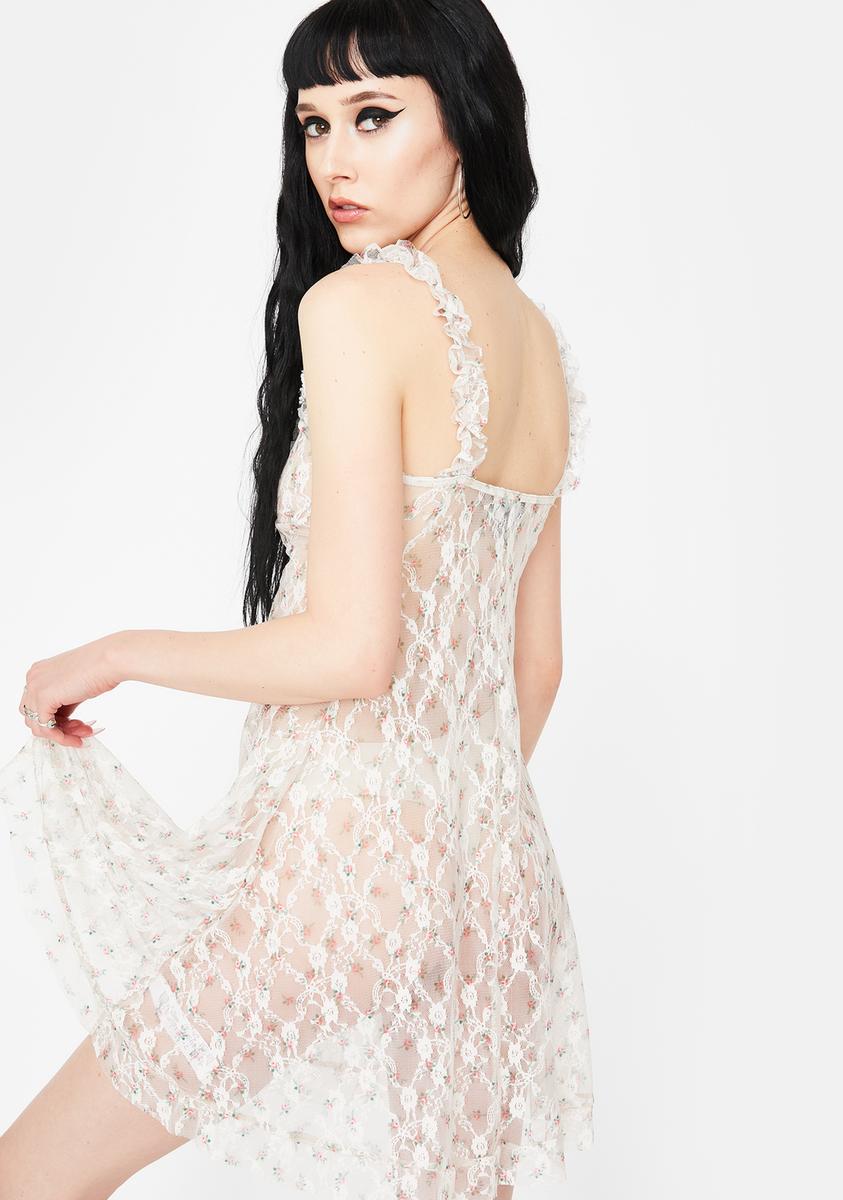 White Lace Mini Dress
