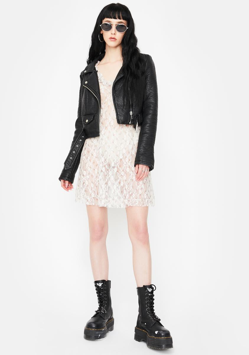 White Lace Mini Dress