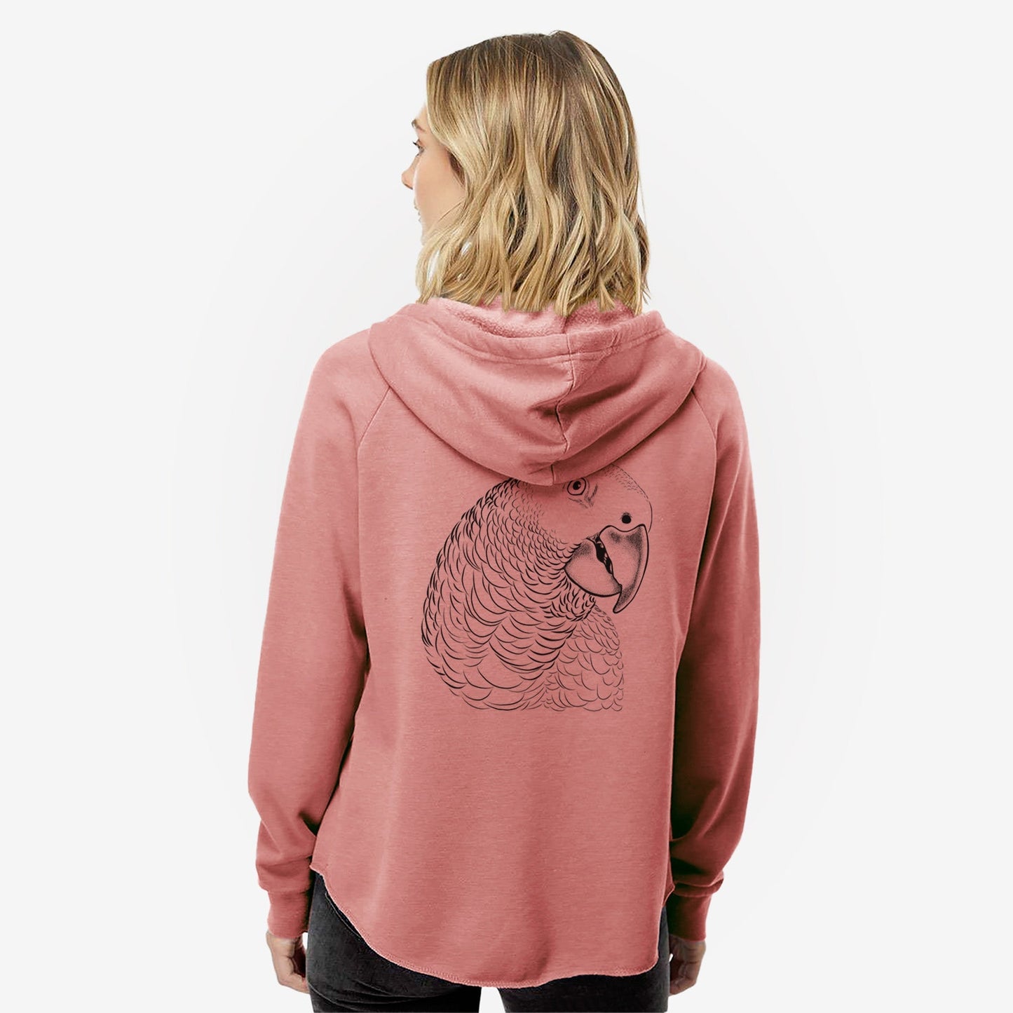 African Grey Parrot - Women's Cali Wave Zip-Up Sweatshirt