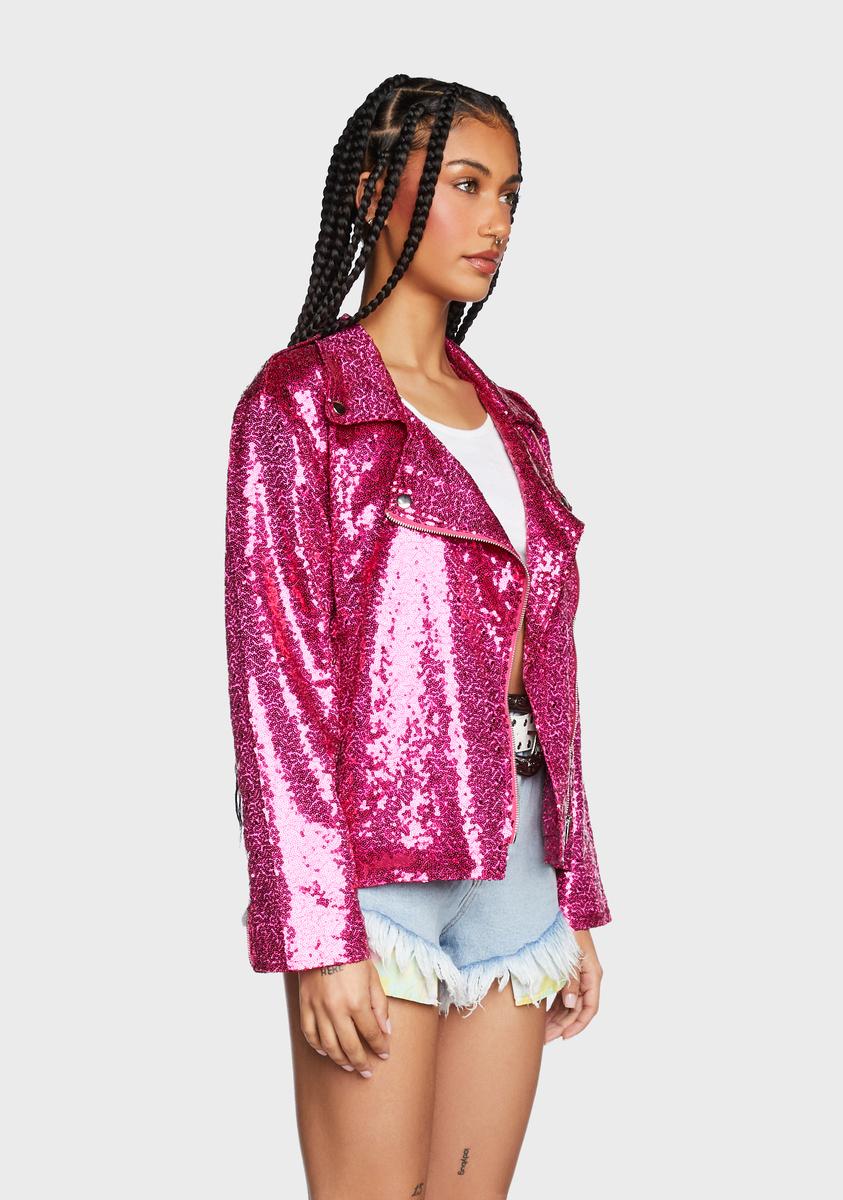 Sparks Of Joy Sequin Moto Jacket