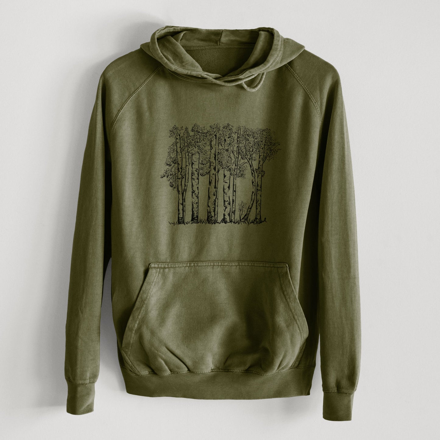Quaking Aspens - Populus tremuloides  - Mid-Weight Unisex Vintage 100% Cotton Hoodie