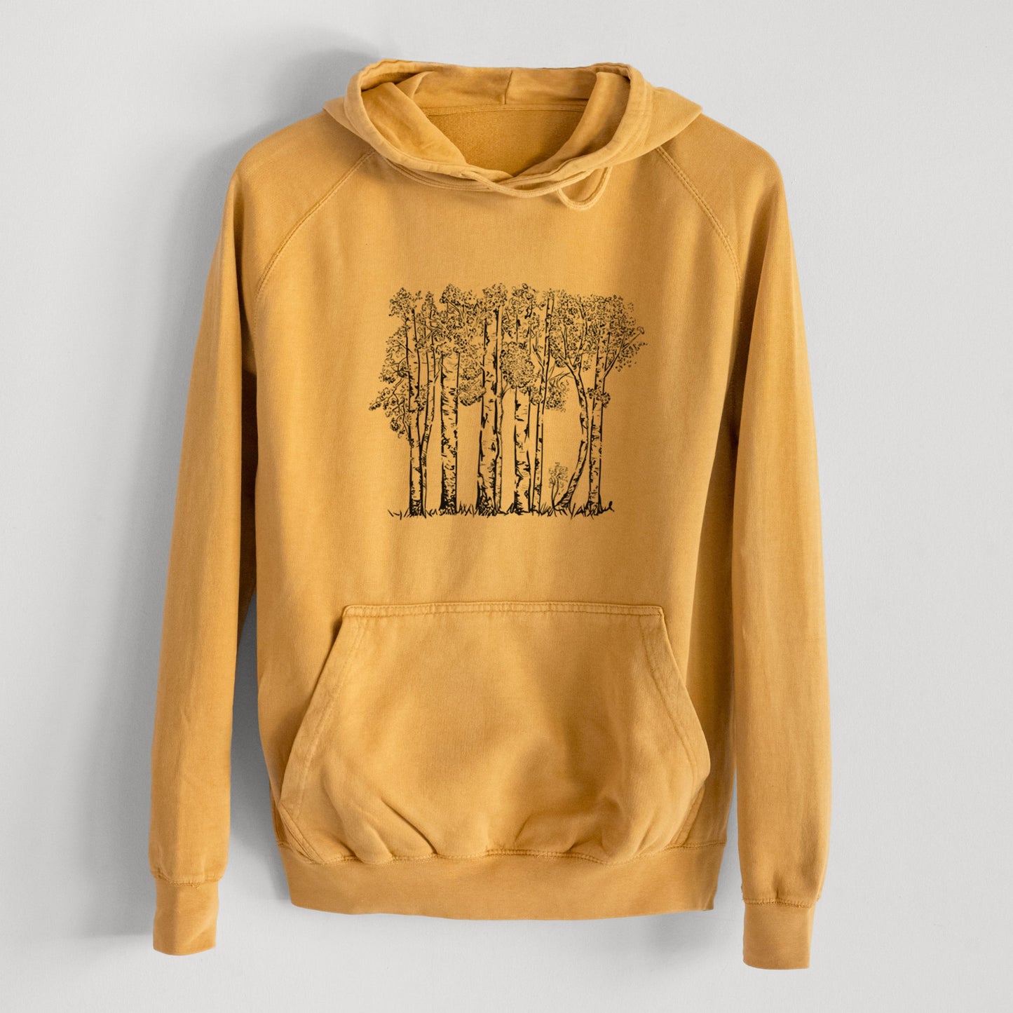 Quaking Aspens - Populus tremuloides  - Mid-Weight Unisex Vintage 100% Cotton Hoodie