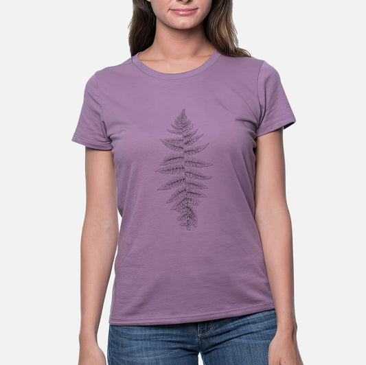 Athyrium filix femina - Lady Fern - Women's Crewneck - Made in USA - 100% Organic Cotton