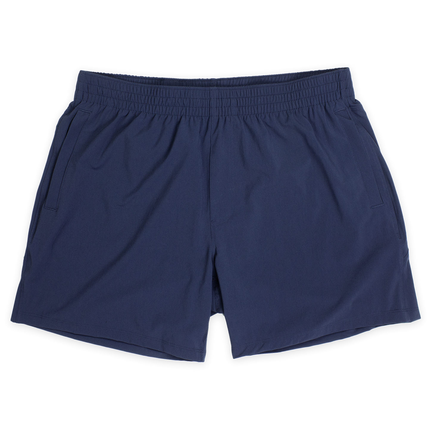 Atlas Short 5.5" Navy Front with elastic waistband and two inseam pockets