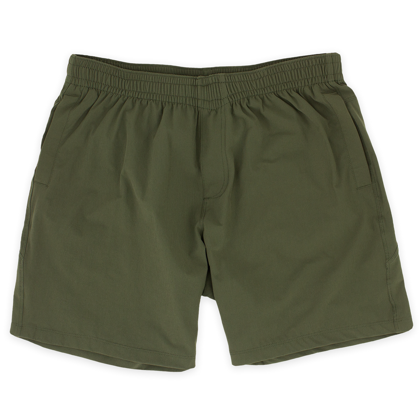 Atlas Short 7" Military Green Front with elastic waistband and two inseam pockets