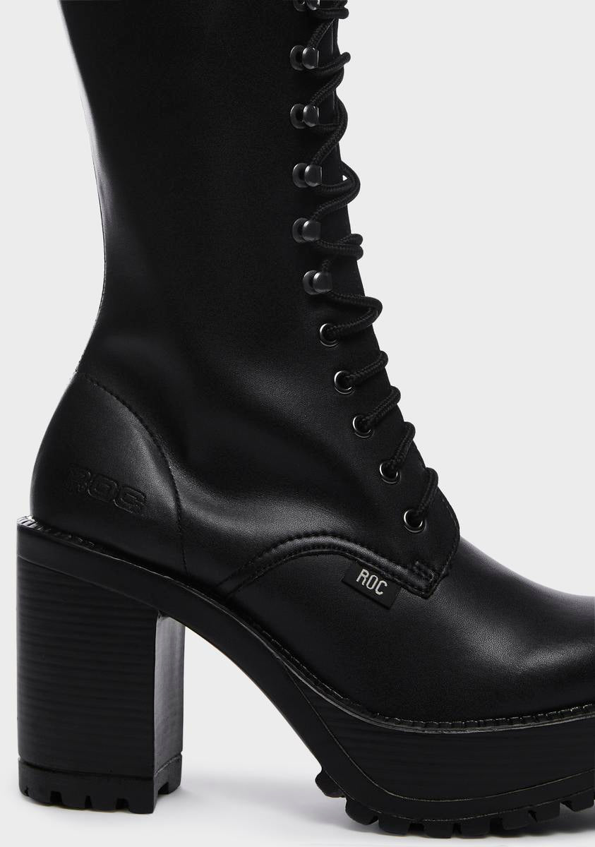 Vegan Lash Knee High Boots