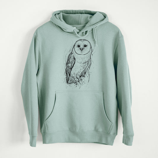 Barn Owl - Tyto alba  - Mid-Weight Unisex Premium Blend Hoodie