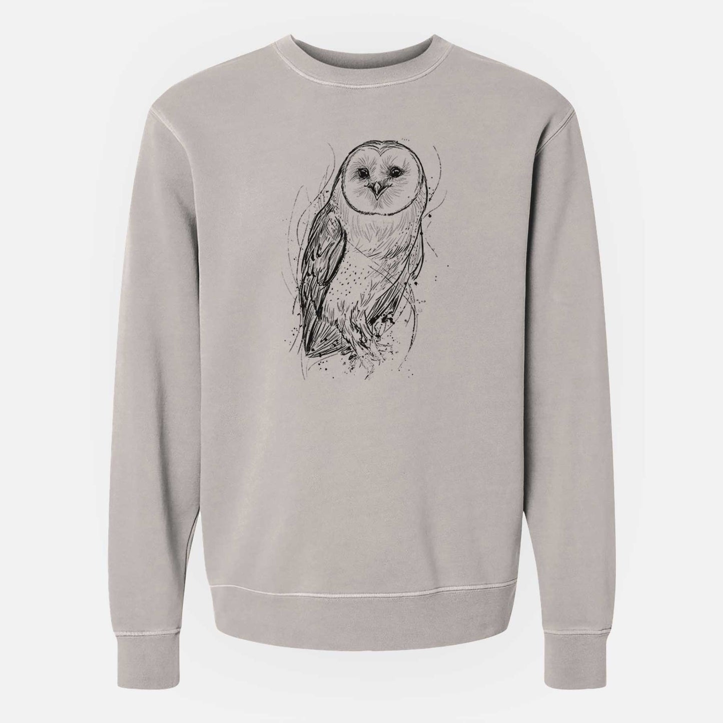 Barn Owl - Tyto alba - Unisex Pigment Dyed Crew Sweatshirt