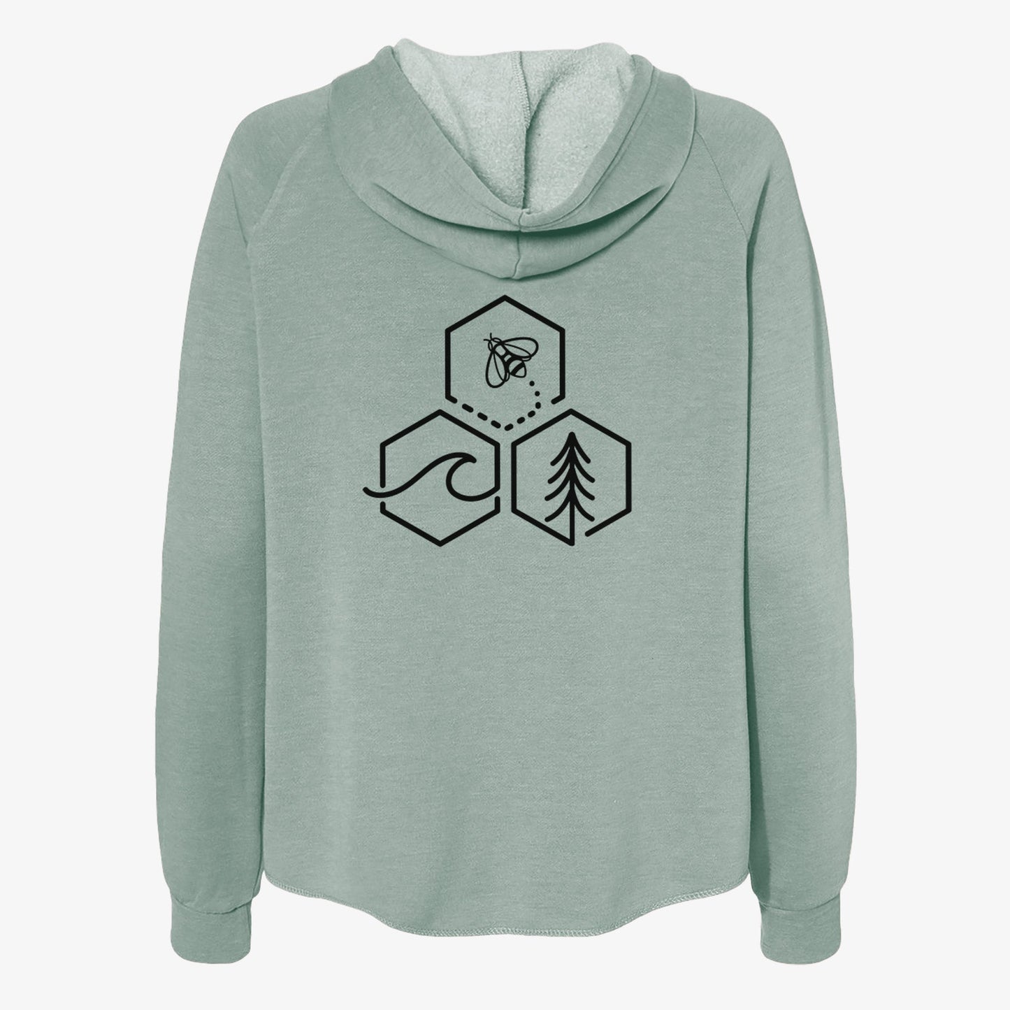 Bee-Sea-Tree Triptych - Women's Cali Wave Zip-Up Sweatshirt