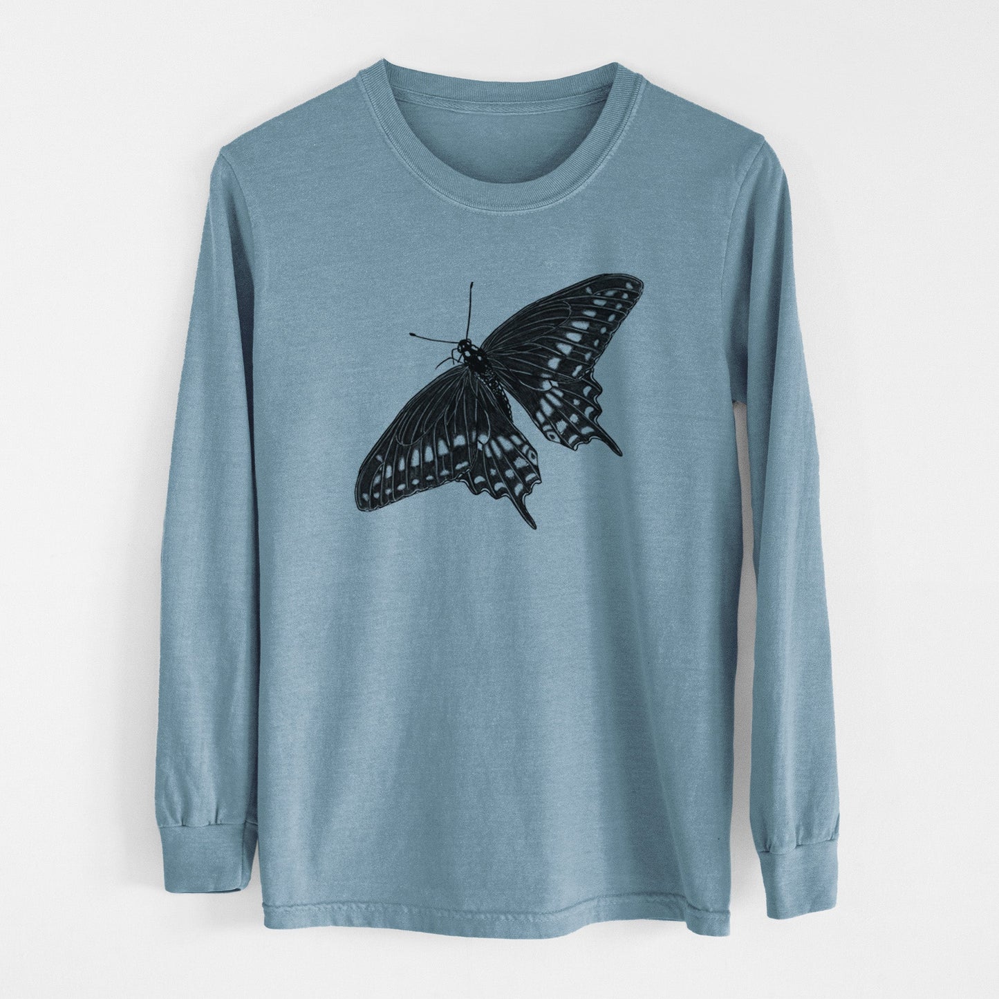 Black Swallowtail Butterfly - Papilio polyxenes - Heavyweight 100% Cotton Long Sleeve