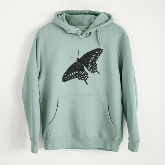 Black Swallowtail Butterfly - Papilio polyxenes  - Mid-Weight Unisex Premium Blend Hoodie