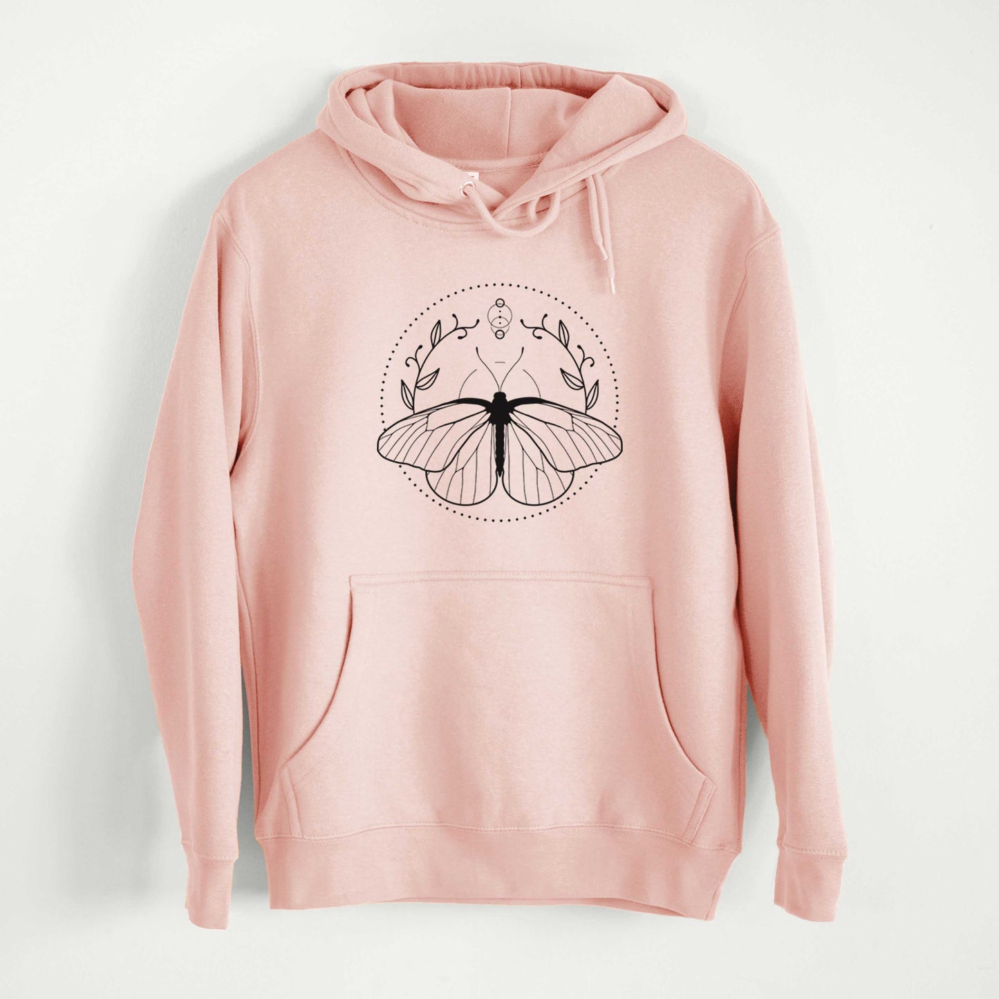Aporia crataegi - Black Veined White Butterfly  - Mid-Weight Unisex Premium Blend Hoodie