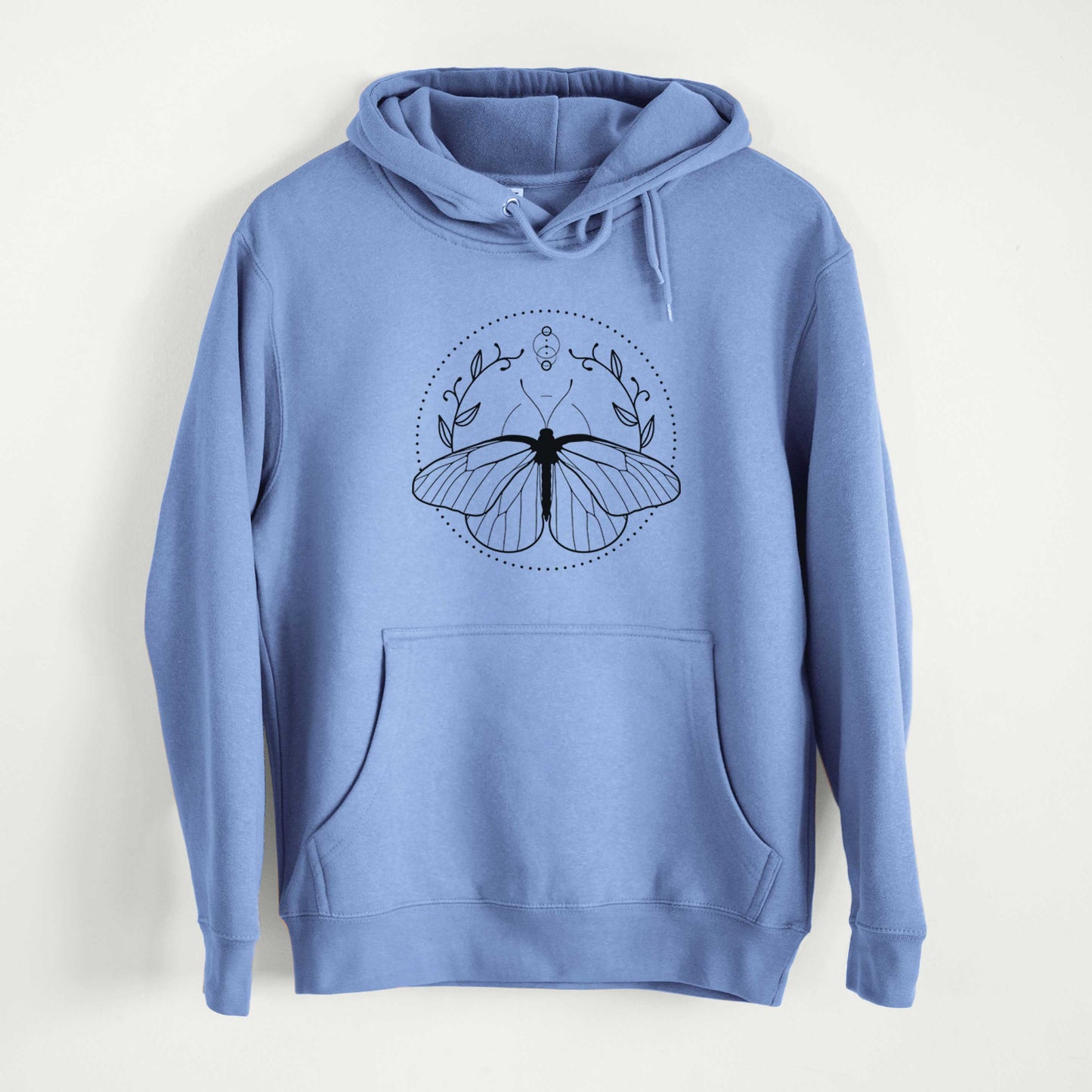 Aporia crataegi - Black Veined White Butterfly  - Mid-Weight Unisex Premium Blend Hoodie