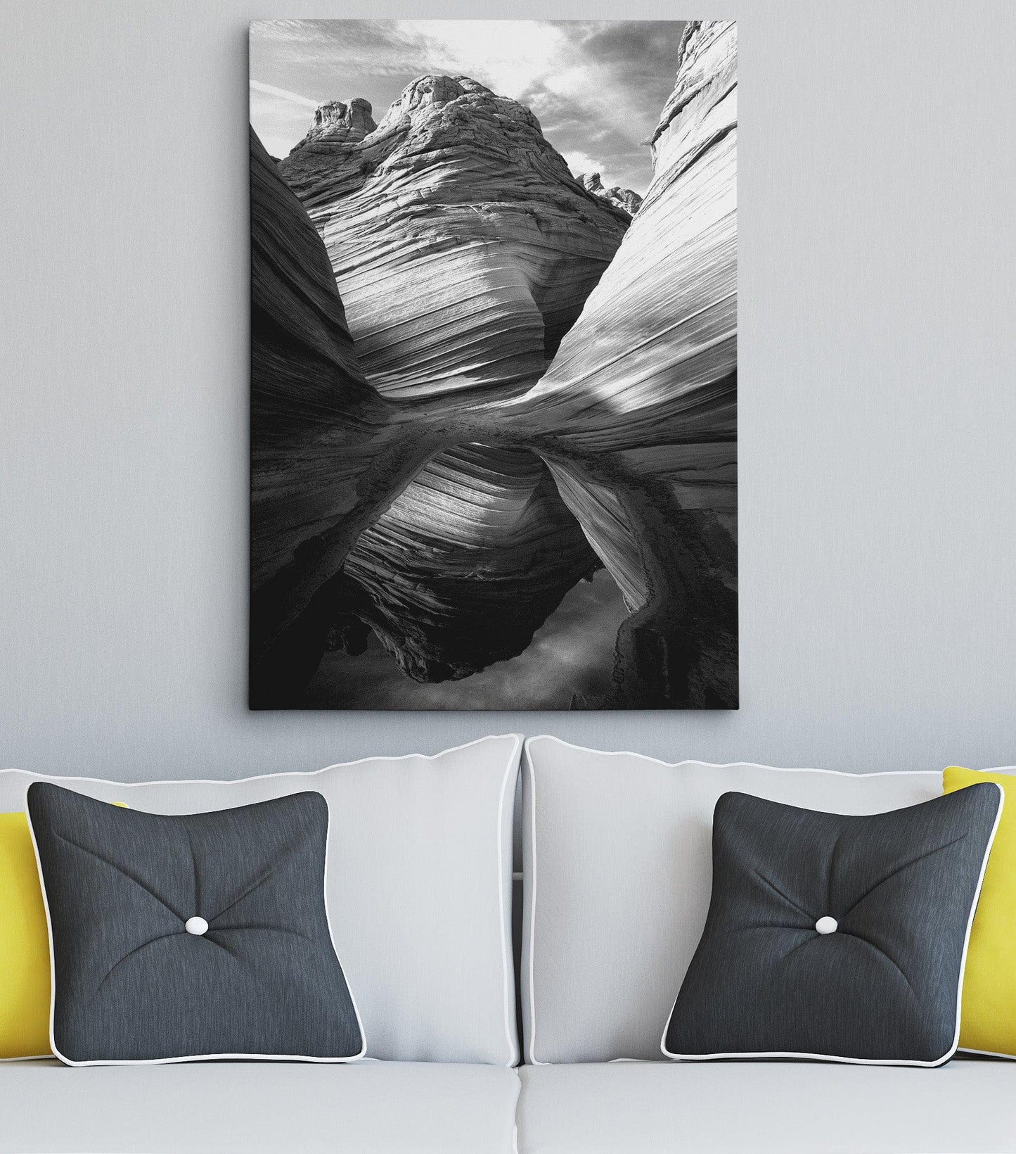 Black and White Arizona Sandstone Rock Canyon Landscape #C103