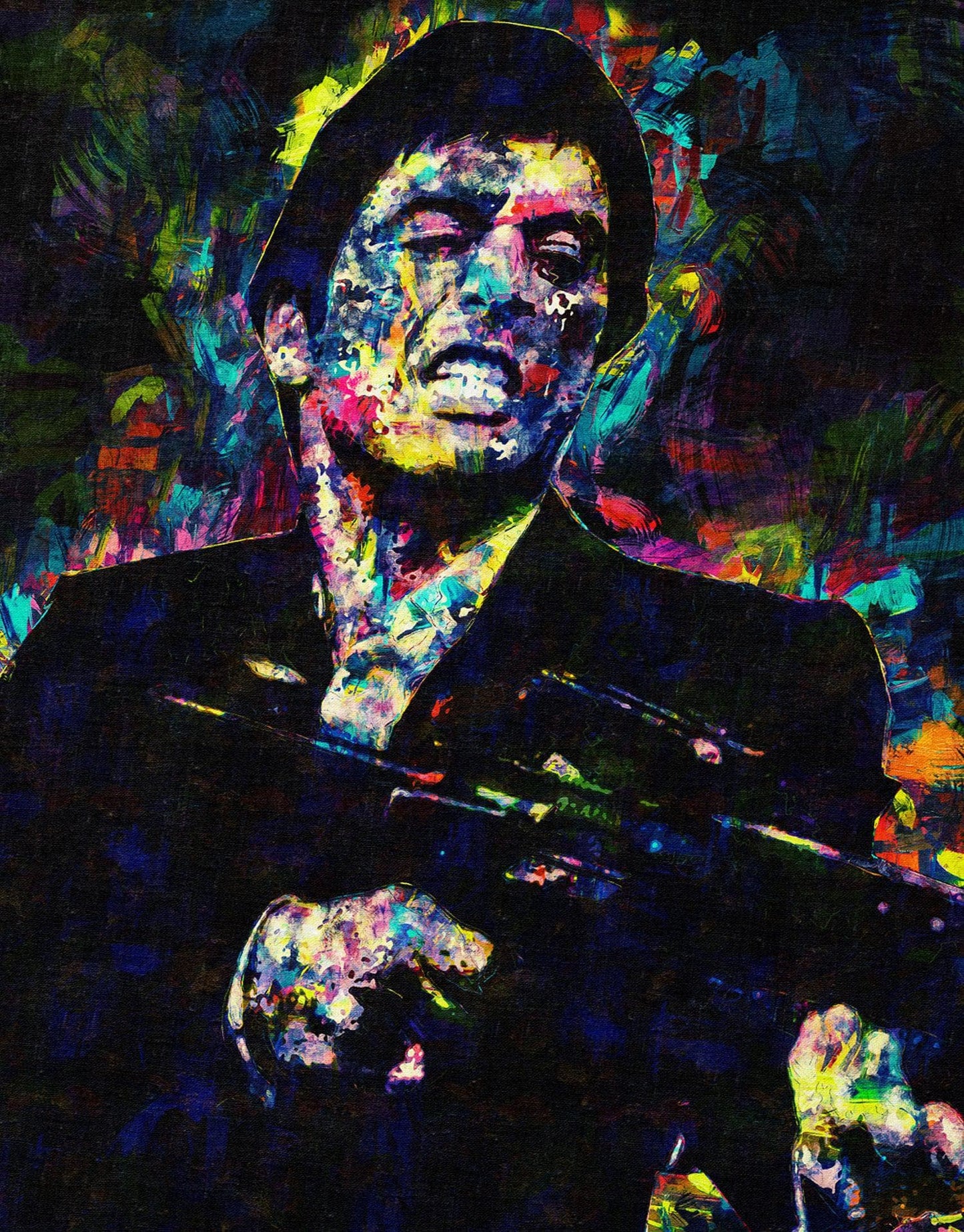 Scarface Art on Canvas. Tony Montana At his Best. Brush Strokes Art Design. #C110
