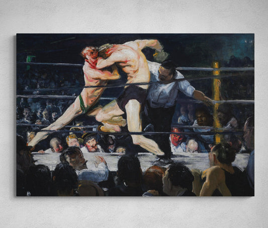 Boxing Match Artwork Painting Canvas Art. Stag at Sharkey's Painting by George Wesley Bellows. Sport Theme Art Gym Wall Decor #C6353