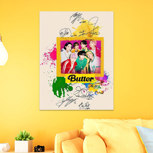 BTS Poster Art Wall Poster Sticky Poster Gift for Fans Butter Poster
