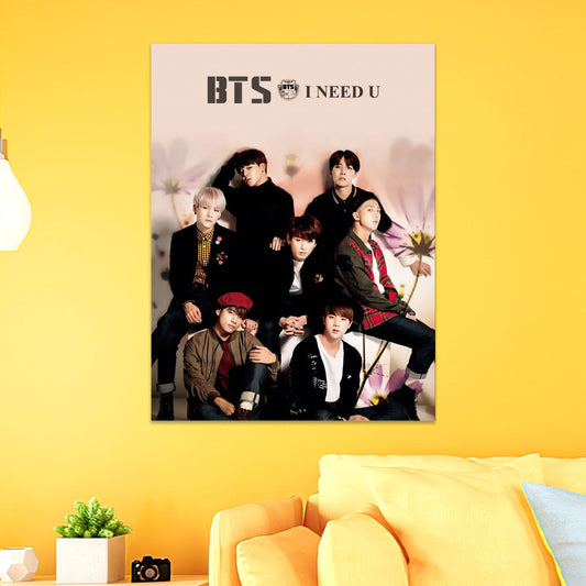BTS Poster Art Wall Poster Sticky Poster Gift for Fans I NEED U Poster
