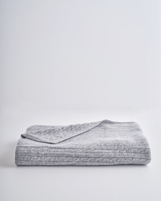 Cable Knit Cashmere Throw
